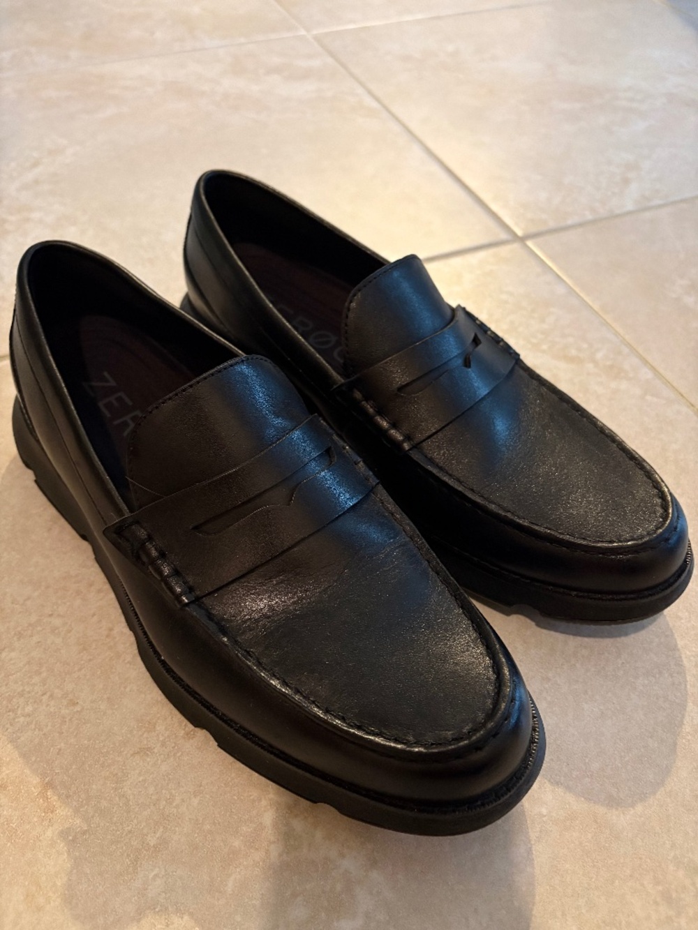 Cole Haan Black Leather Penny Loafers